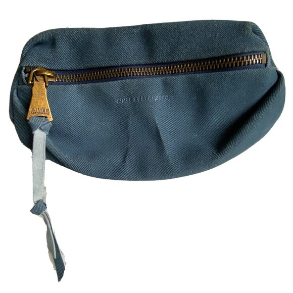 Aimee Kestenberg Leather Milan Bum Bag Fanny Pack Belt Bag Dark Denim - Picture 12 of 12